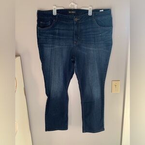 Womens Lee Blue Plus Regular Fit Straight Leg Mid Rise Dark Wash Jeans 24 W Med